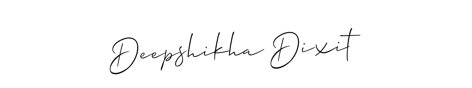 How to make Deepshikha Dixit name signature. Use Allison_Script style for creating short signs online. This is the latest handwritten sign. Deepshikha Dixit signature style 2 images and pictures png