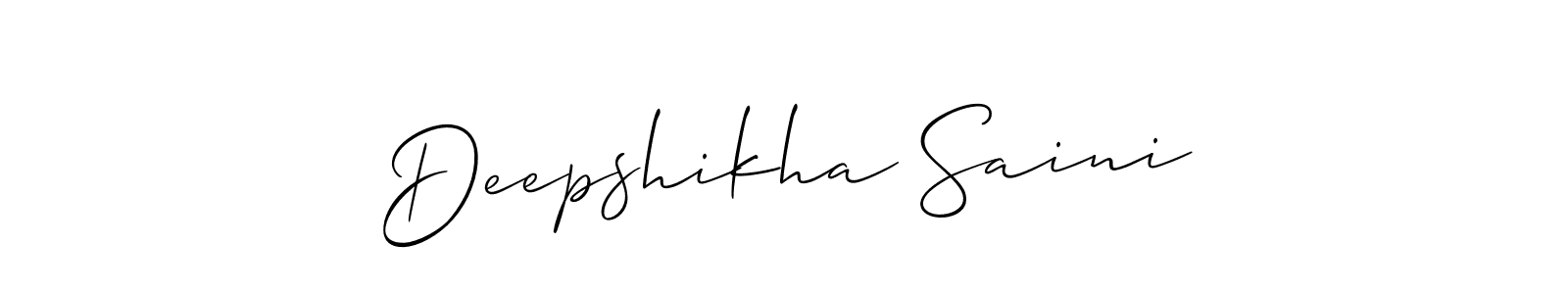 See photos of Deepshikha Saini official signature by Spectra . Check more albums & portfolios. Read reviews & check more about Allison_Script font. Deepshikha Saini signature style 2 images and pictures png
