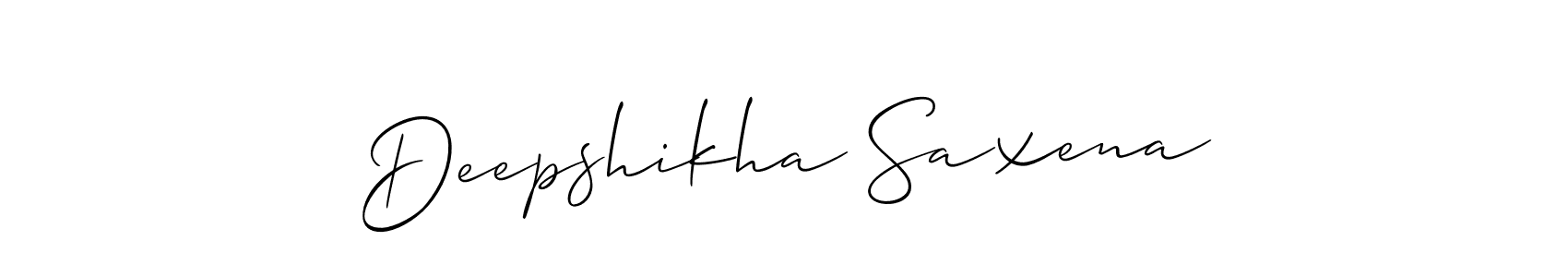 Create a beautiful signature design for name Deepshikha Saxena. With this signature (Allison_Script) fonts, you can make a handwritten signature for free. Deepshikha Saxena signature style 2 images and pictures png