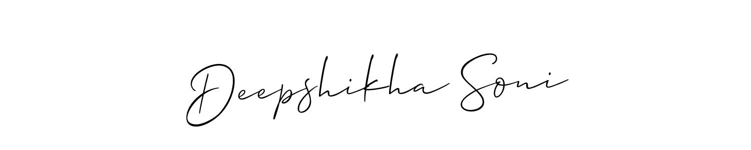 Make a beautiful signature design for name Deepshikha Soni. With this signature (Allison_Script) style, you can create a handwritten signature for free. Deepshikha Soni signature style 2 images and pictures png