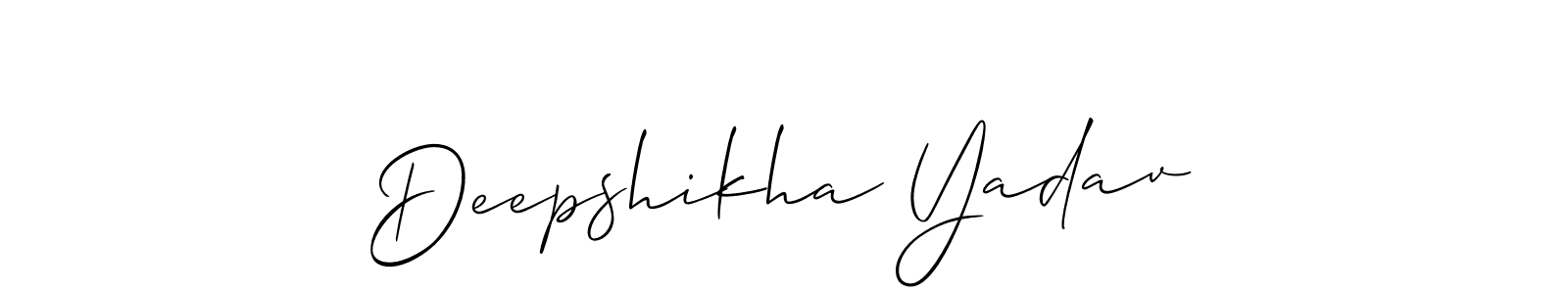 Design your own signature with our free online signature maker. With this signature software, you can create a handwritten (Allison_Script) signature for name Deepshikha Yadav. Deepshikha Yadav signature style 2 images and pictures png