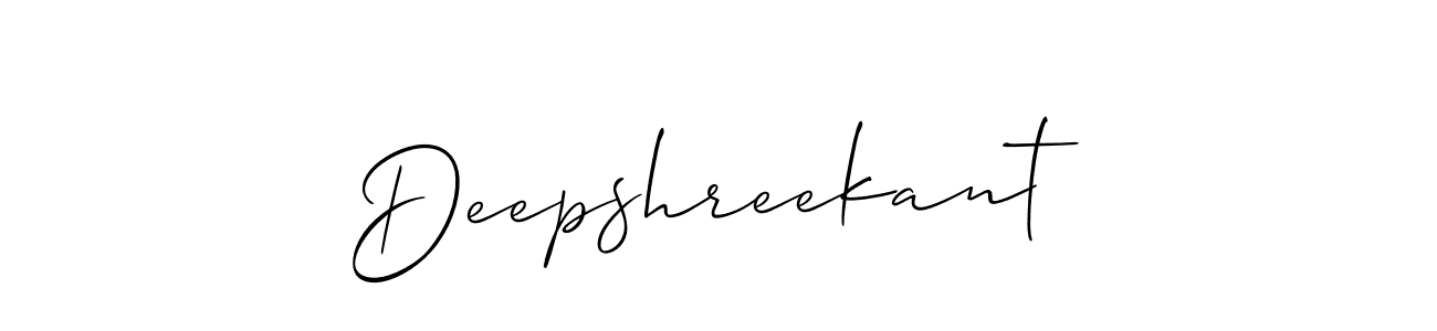 Also we have Deepshreekant name is the best signature style. Create professional handwritten signature collection using Allison_Script autograph style. Deepshreekant signature style 2 images and pictures png