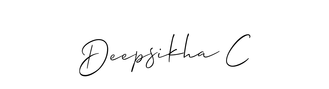 How to make Deepsikha C signature? Allison_Script is a professional autograph style. Create handwritten signature for Deepsikha C name. Deepsikha C signature style 2 images and pictures png
