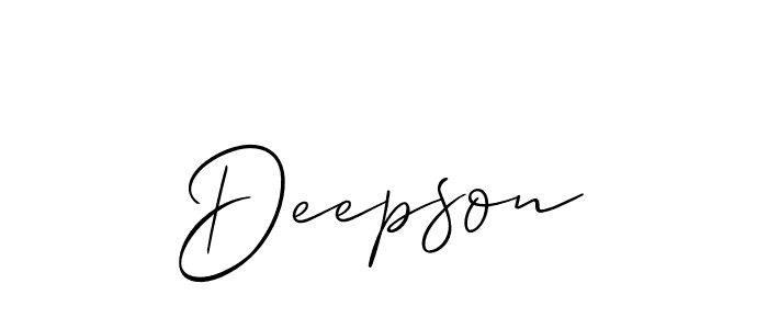 Design your own signature with our free online signature maker. With this signature software, you can create a handwritten (Allison_Script) signature for name Deepson. Deepson signature style 2 images and pictures png