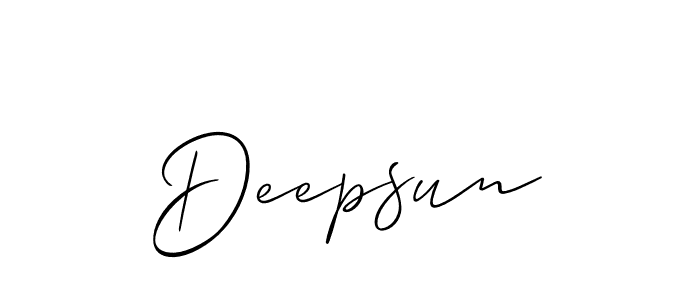 How to make Deepsun name signature. Use Allison_Script style for creating short signs online. This is the latest handwritten sign. Deepsun signature style 2 images and pictures png