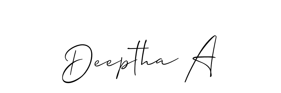 You should practise on your own different ways (Allison_Script) to write your name (Deeptha A) in signature. don't let someone else do it for you. Deeptha A signature style 2 images and pictures png