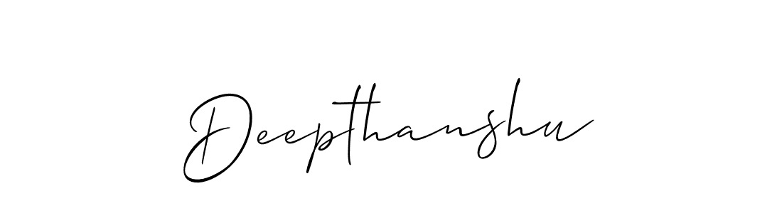 Create a beautiful signature design for name Deepthanshu. With this signature (Allison_Script) fonts, you can make a handwritten signature for free. Deepthanshu signature style 2 images and pictures png