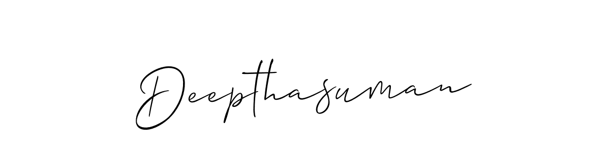 Create a beautiful signature design for name Deepthasuman. With this signature (Allison_Script) fonts, you can make a handwritten signature for free. Deepthasuman signature style 2 images and pictures png