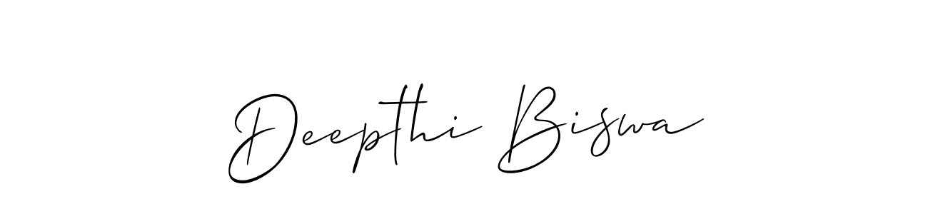 How to make Deepthi Biswa signature? Allison_Script is a professional autograph style. Create handwritten signature for Deepthi Biswa name. Deepthi Biswa signature style 2 images and pictures png