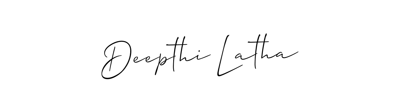 It looks lik you need a new signature style for name Deepthi Latha. Design unique handwritten (Allison_Script) signature with our free signature maker in just a few clicks. Deepthi Latha signature style 2 images and pictures png