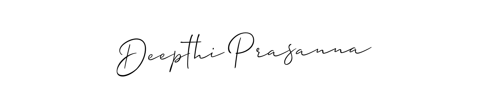 Deepthi Prasanna stylish signature style. Best Handwritten Sign (Allison_Script) for my name. Handwritten Signature Collection Ideas for my name Deepthi Prasanna. Deepthi Prasanna signature style 2 images and pictures png