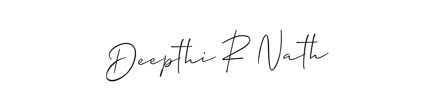 Make a short Deepthi R Nath signature style. Manage your documents anywhere anytime using Allison_Script. Create and add eSignatures, submit forms, share and send files easily. Deepthi R Nath signature style 2 images and pictures png