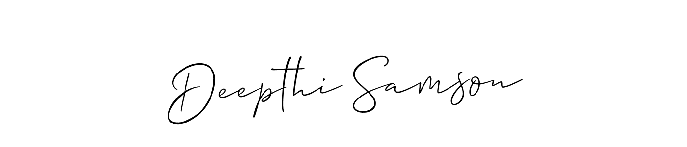 Also we have Deepthi Samson name is the best signature style. Create professional handwritten signature collection using Allison_Script autograph style. Deepthi Samson signature style 2 images and pictures png