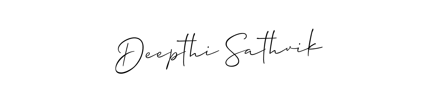 How to make Deepthi Sathvik signature? Allison_Script is a professional autograph style. Create handwritten signature for Deepthi Sathvik name. Deepthi Sathvik signature style 2 images and pictures png
