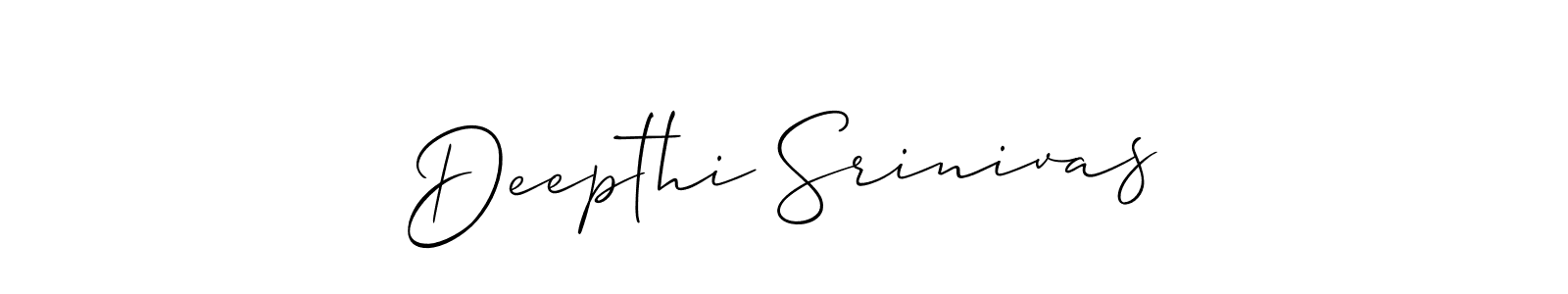 Create a beautiful signature design for name Deepthi Srinivas. With this signature (Allison_Script) fonts, you can make a handwritten signature for free. Deepthi Srinivas signature style 2 images and pictures png