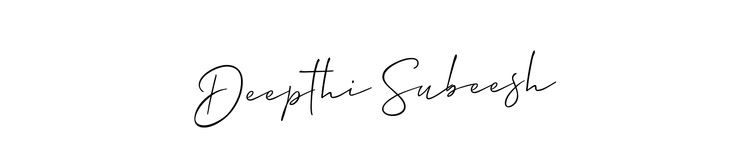 Best and Professional Signature Style for Deepthi Subeesh. Allison_Script Best Signature Style Collection. Deepthi Subeesh signature style 2 images and pictures png