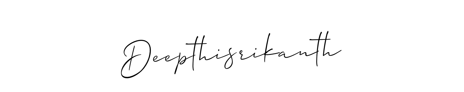 How to make Deepthisrikanth signature? Allison_Script is a professional autograph style. Create handwritten signature for Deepthisrikanth name. Deepthisrikanth signature style 2 images and pictures png