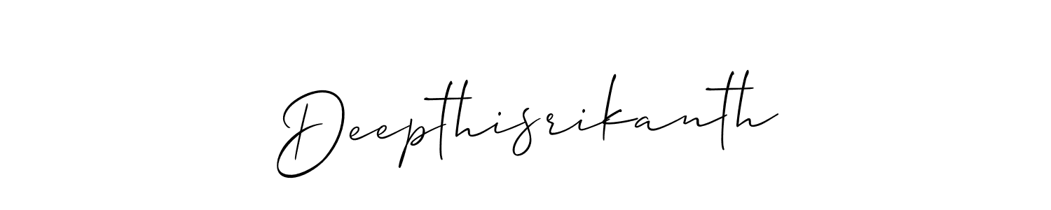 Make a beautiful signature design for name Deepthisrikanth. With this signature (Allison_Script) style, you can create a handwritten signature for free. Deepthisrikanth signature style 2 images and pictures png