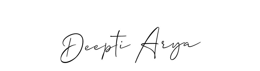 Design your own signature with our free online signature maker. With this signature software, you can create a handwritten (Allison_Script) signature for name Deepti Arya. Deepti Arya signature style 2 images and pictures png