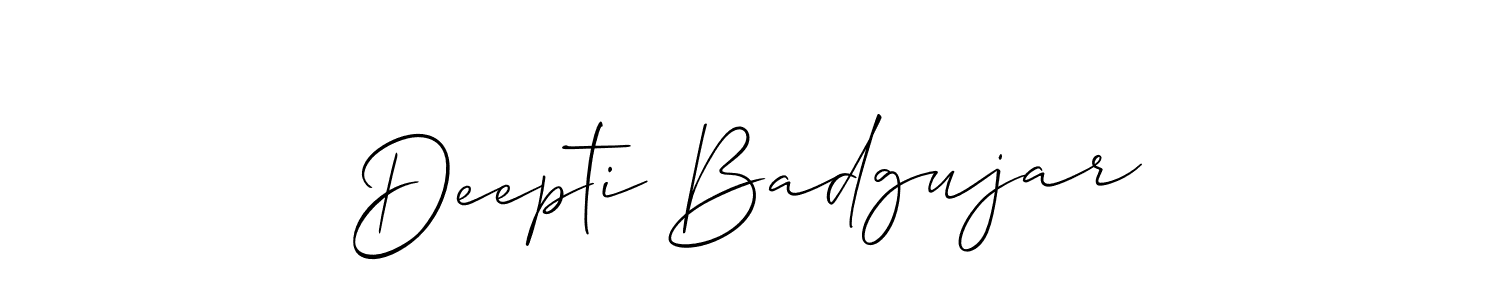 Create a beautiful signature design for name Deepti Badgujar. With this signature (Allison_Script) fonts, you can make a handwritten signature for free. Deepti Badgujar signature style 2 images and pictures png