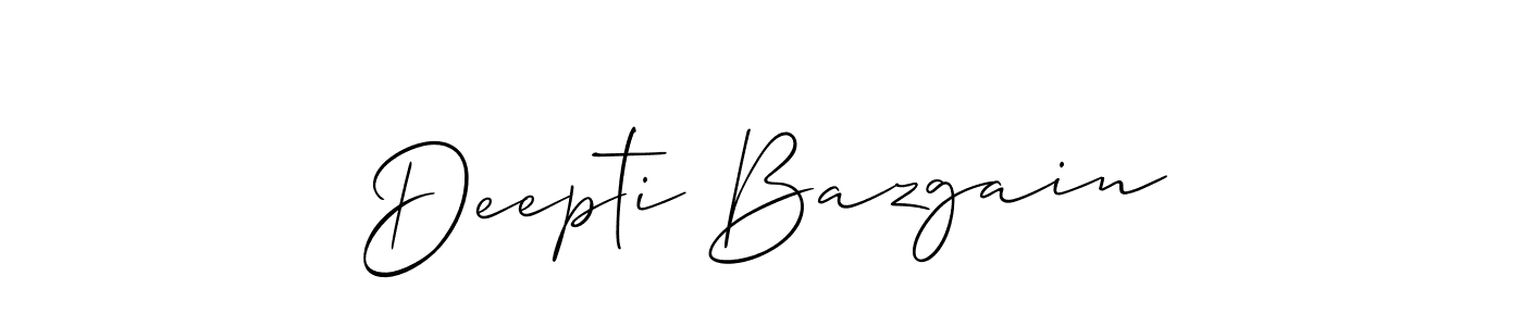 How to make Deepti Bazgain signature? Allison_Script is a professional autograph style. Create handwritten signature for Deepti Bazgain name. Deepti Bazgain signature style 2 images and pictures png