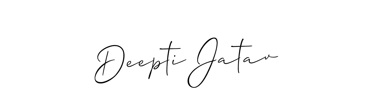 This is the best signature style for the Deepti Jatav name. Also you like these signature font (Allison_Script). Mix name signature. Deepti Jatav signature style 2 images and pictures png