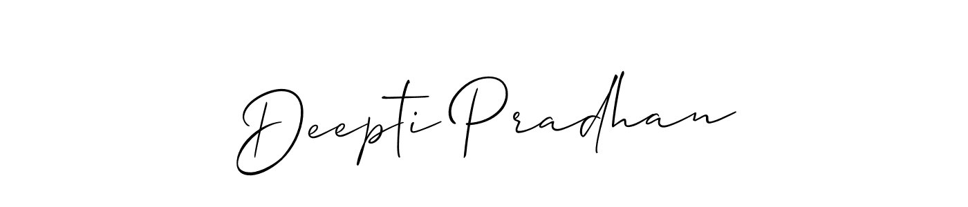 It looks lik you need a new signature style for name Deepti Pradhan. Design unique handwritten (Allison_Script) signature with our free signature maker in just a few clicks. Deepti Pradhan signature style 2 images and pictures png