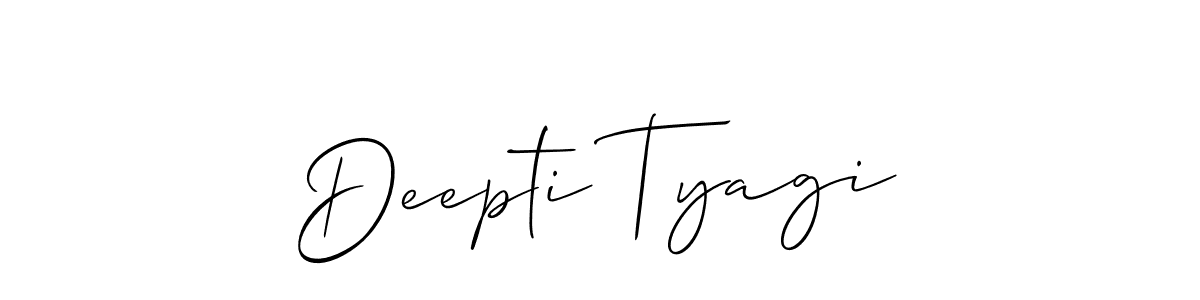 Make a beautiful signature design for name Deepti Tyagi. With this signature (Allison_Script) style, you can create a handwritten signature for free. Deepti Tyagi signature style 2 images and pictures png