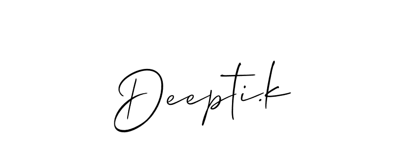 Also You can easily find your signature by using the search form. We will create Deepti.k name handwritten signature images for you free of cost using Allison_Script sign style. Deepti.k signature style 2 images and pictures png