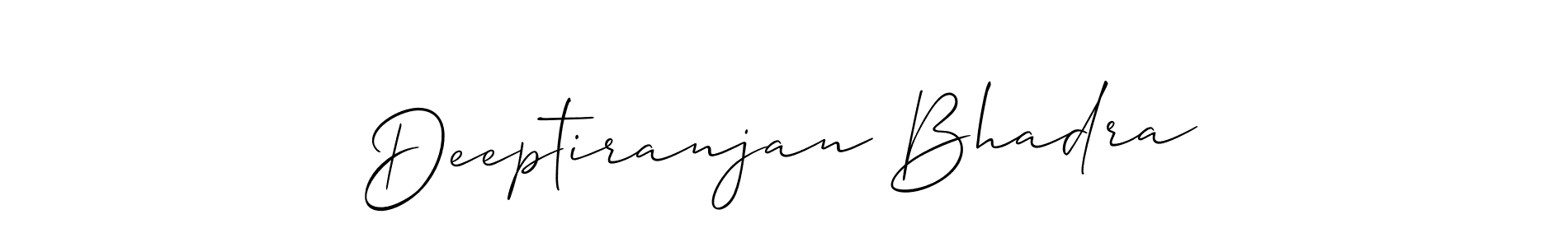 You should practise on your own different ways (Allison_Script) to write your name (Deeptiranjan Bhadra) in signature. don't let someone else do it for you. Deeptiranjan Bhadra signature style 2 images and pictures png