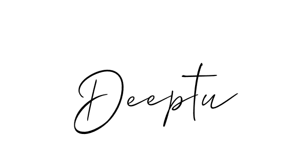 Use a signature maker to create a handwritten signature online. With this signature software, you can design (Allison_Script) your own signature for name Deeptu. Deeptu signature style 2 images and pictures png