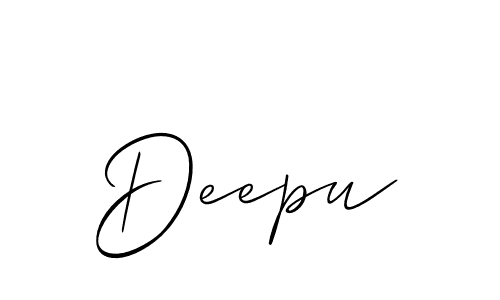 Create a beautiful signature design for name Deepu. With this signature (Allison_Script) fonts, you can make a handwritten signature for free. Deepu signature style 2 images and pictures png