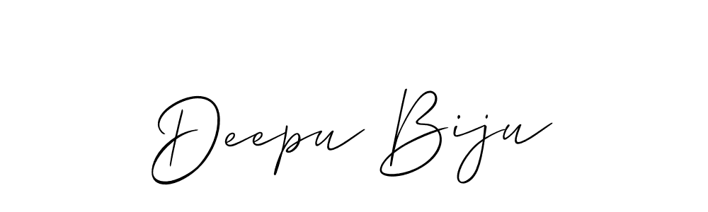 if you are searching for the best signature style for your name Deepu Biju. so please give up your signature search. here we have designed multiple signature styles  using Allison_Script. Deepu Biju signature style 2 images and pictures png