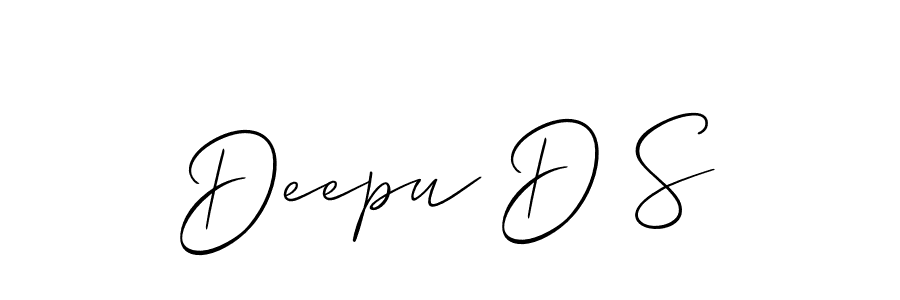 Use a signature maker to create a handwritten signature online. With this signature software, you can design (Allison_Script) your own signature for name Deepu D S. Deepu D S signature style 2 images and pictures png