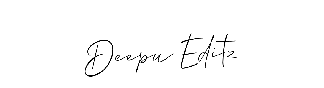 Make a beautiful signature design for name Deepu Editz. With this signature (Allison_Script) style, you can create a handwritten signature for free. Deepu Editz signature style 2 images and pictures png