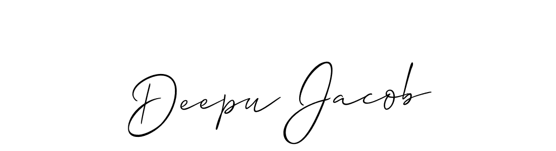 if you are searching for the best signature style for your name Deepu Jacob. so please give up your signature search. here we have designed multiple signature styles  using Allison_Script. Deepu Jacob signature style 2 images and pictures png