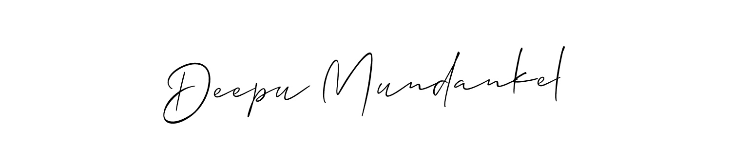 How to make Deepu Mundankel signature? Allison_Script is a professional autograph style. Create handwritten signature for Deepu Mundankel name. Deepu Mundankel signature style 2 images and pictures png