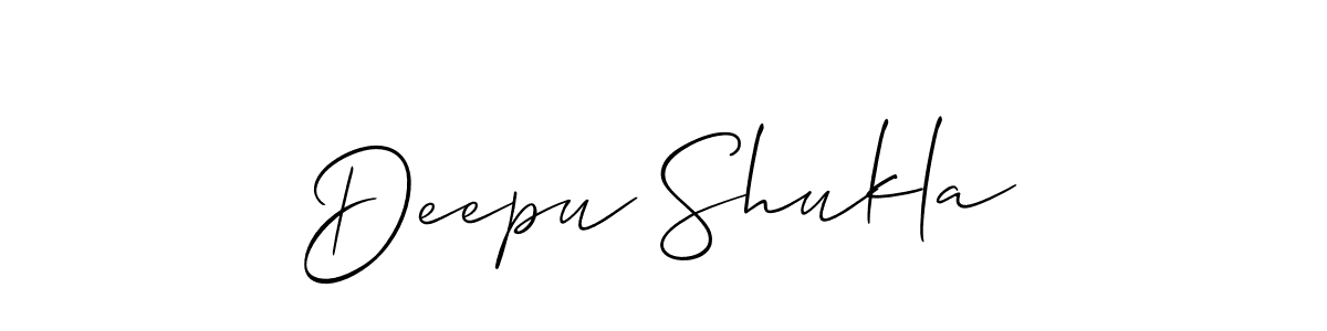 Allison_Script is a professional signature style that is perfect for those who want to add a touch of class to their signature. It is also a great choice for those who want to make their signature more unique. Get Deepu Shukla name to fancy signature for free. Deepu Shukla signature style 2 images and pictures png