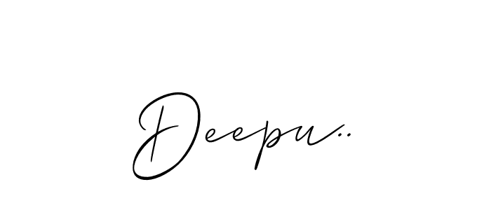 if you are searching for the best signature style for your name Deepu... so please give up your signature search. here we have designed multiple signature styles  using Allison_Script. Deepu.. signature style 2 images and pictures png