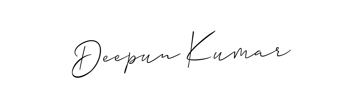 Use a signature maker to create a handwritten signature online. With this signature software, you can design (Allison_Script) your own signature for name Deepun Kumar. Deepun Kumar signature style 2 images and pictures png