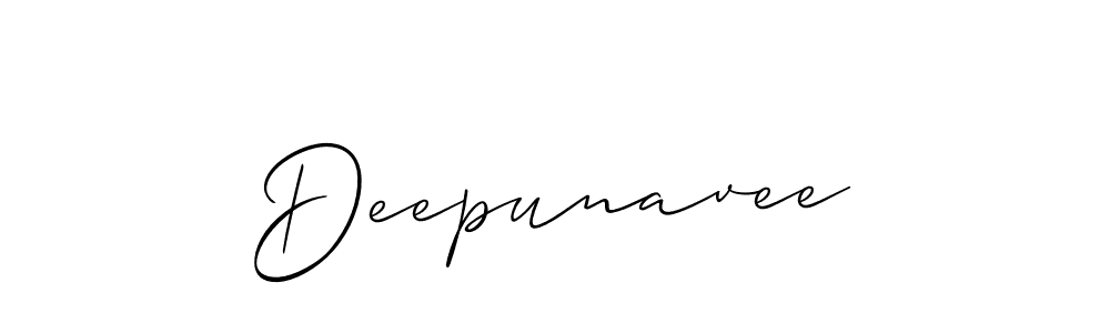 Deepunavee stylish signature style. Best Handwritten Sign (Allison_Script) for my name. Handwritten Signature Collection Ideas for my name Deepunavee. Deepunavee signature style 2 images and pictures png