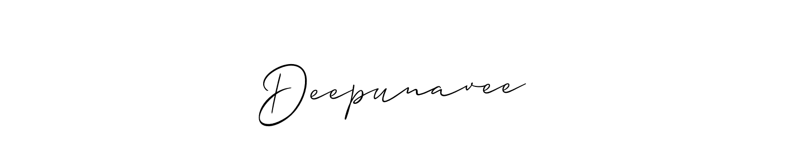 Deepunavee❤️ stylish signature style. Best Handwritten Sign (Allison_Script) for my name. Handwritten Signature Collection Ideas for my name Deepunavee❤️. Deepunavee❤️ signature style 2 images and pictures png