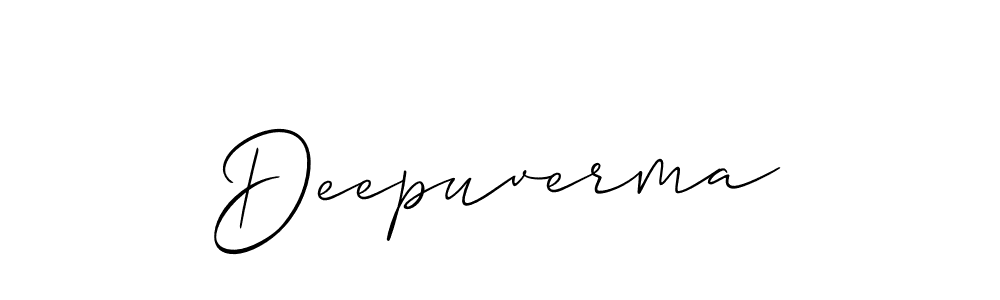 How to make Deepuverma name signature. Use Allison_Script style for creating short signs online. This is the latest handwritten sign. Deepuverma signature style 2 images and pictures png