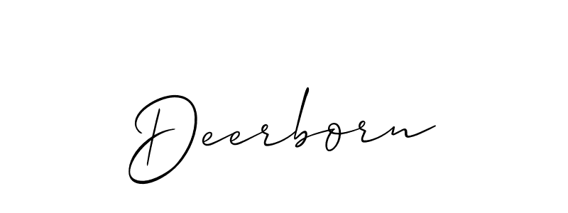 Make a beautiful signature design for name Deerborn. With this signature (Allison_Script) style, you can create a handwritten signature for free. Deerborn signature style 2 images and pictures png