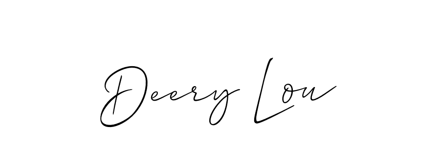 The best way (Allison_Script) to make a short signature is to pick only two or three words in your name. The name Deery Lou include a total of six letters. For converting this name. Deery Lou signature style 2 images and pictures png