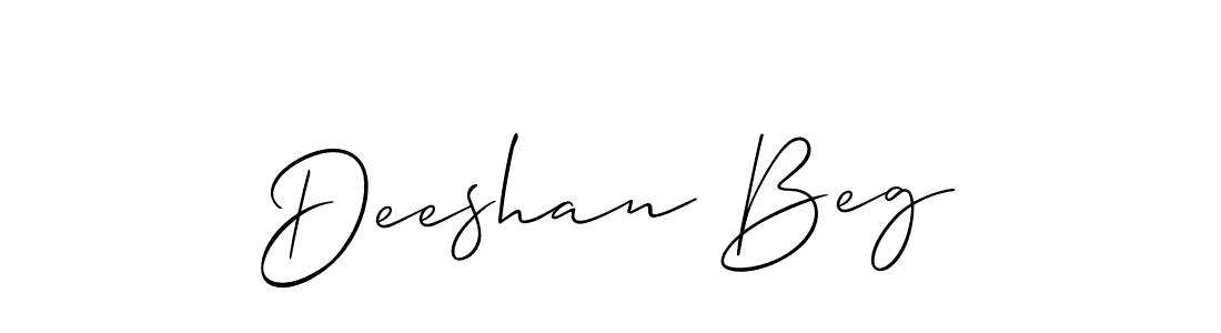 The best way (Allison_Script) to make a short signature is to pick only two or three words in your name. The name Deeshan Beg include a total of six letters. For converting this name. Deeshan Beg signature style 2 images and pictures png