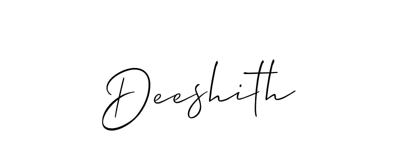 Use a signature maker to create a handwritten signature online. With this signature software, you can design (Allison_Script) your own signature for name Deeshith. Deeshith signature style 2 images and pictures png