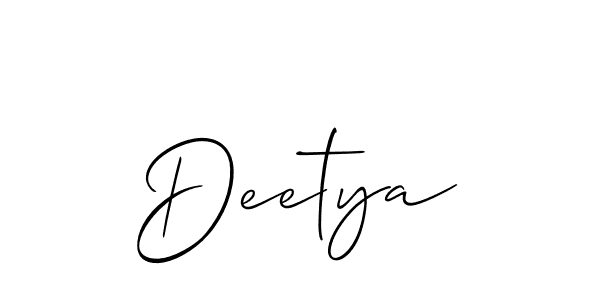 The best way (Allison_Script) to make a short signature is to pick only two or three words in your name. The name Deetya include a total of six letters. For converting this name. Deetya signature style 2 images and pictures png
