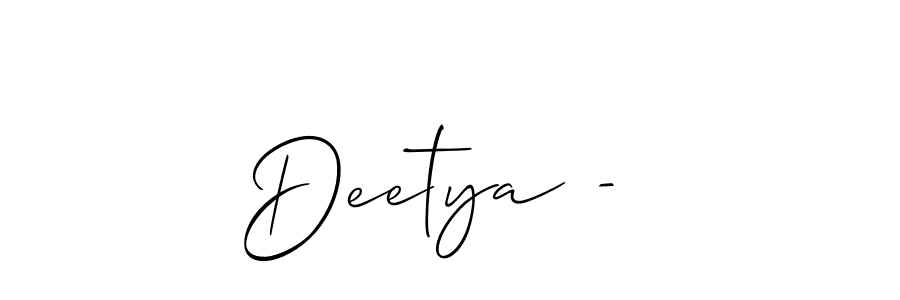 Also we have Deetya^-^ name is the best signature style. Create professional handwritten signature collection using Allison_Script autograph style. Deetya^-^ signature style 2 images and pictures png