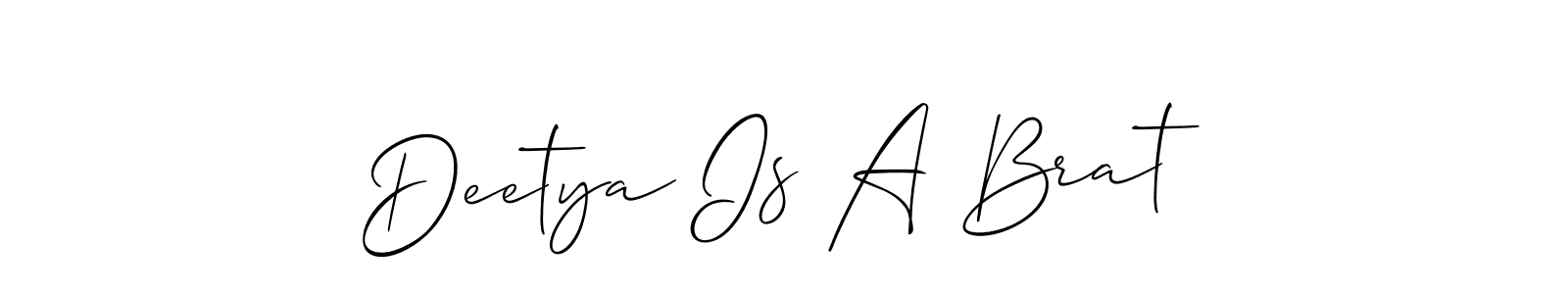 How to Draw Deetya Is A Brat signature style? Allison_Script is a latest design signature styles for name Deetya Is A Brat. Deetya Is A Brat signature style 2 images and pictures png